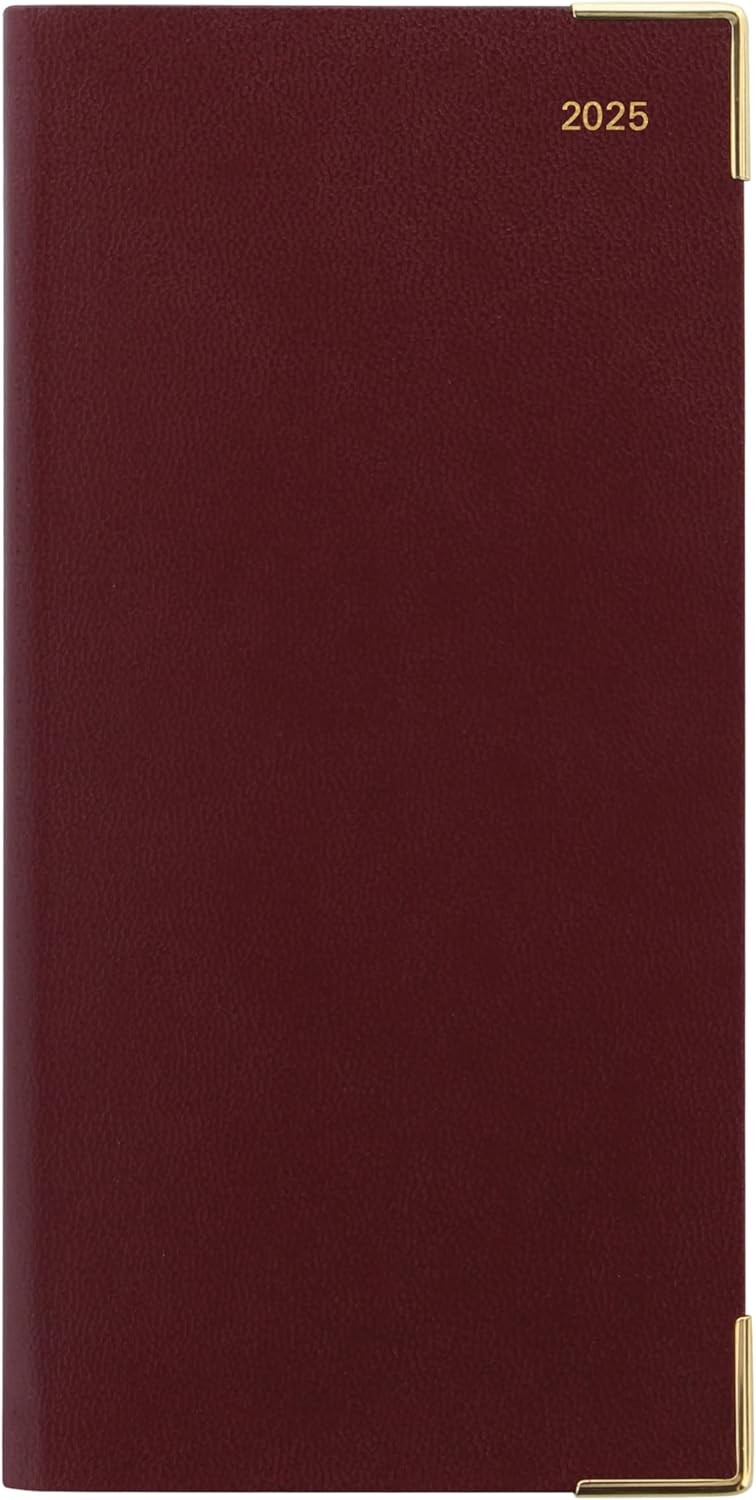 Letts of London Classic 2025 Monthly Planner, 13 Months, January Burgundy