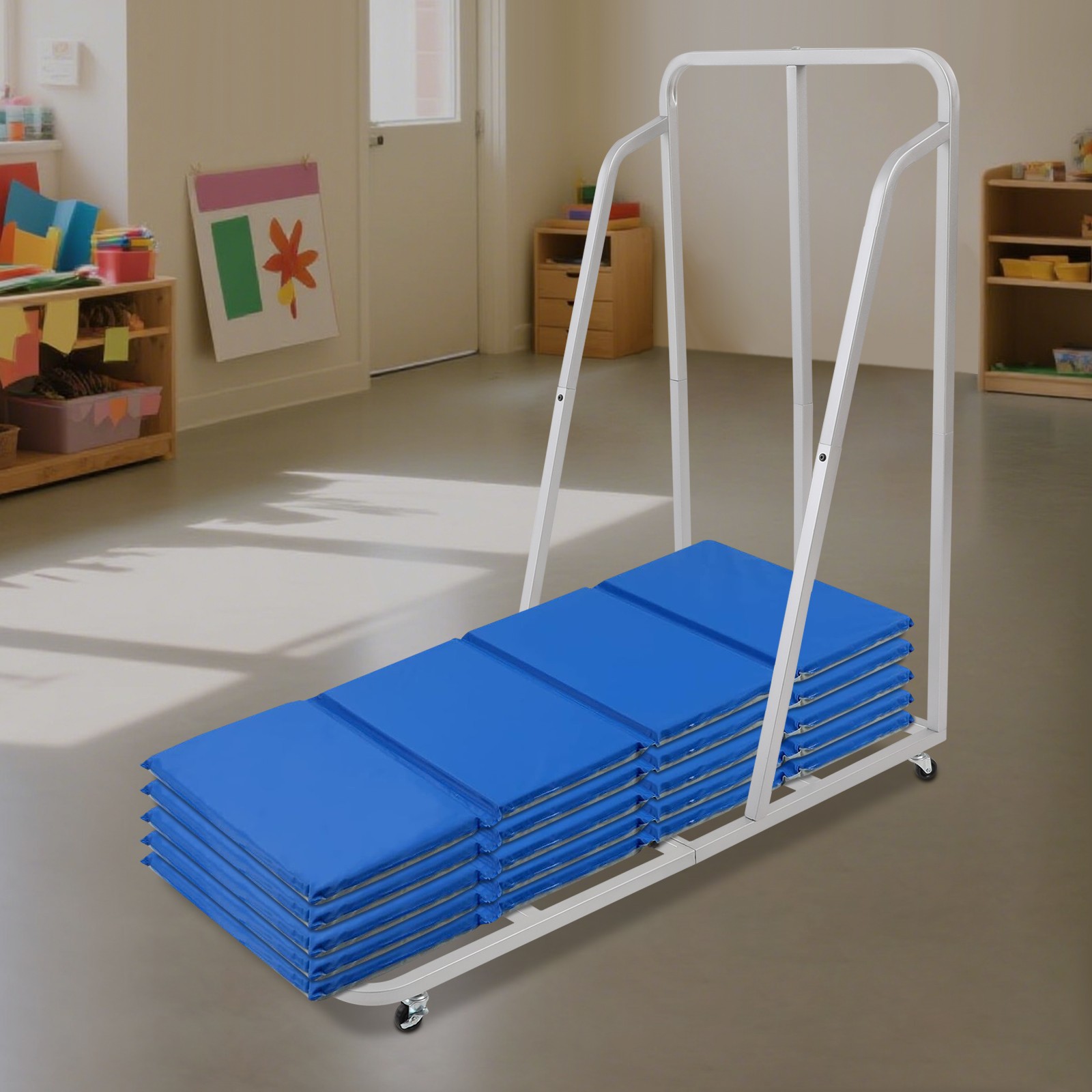 Rest Mat Trolley Storage Cart Rolling Cart for Sleeping Mats Teaching Rolling