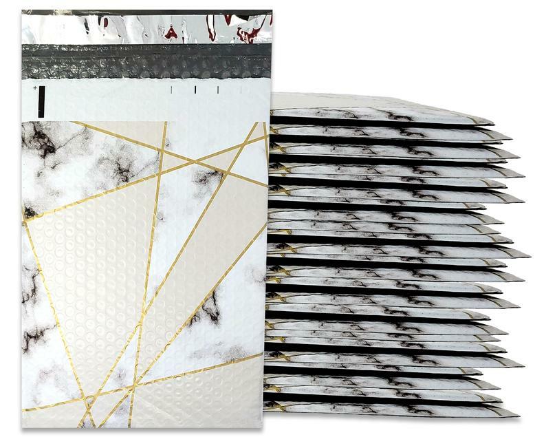 4×8, 8×12 Marble Tile Design Poly Bubble Mailers, Self Sealing Shipping Mailers