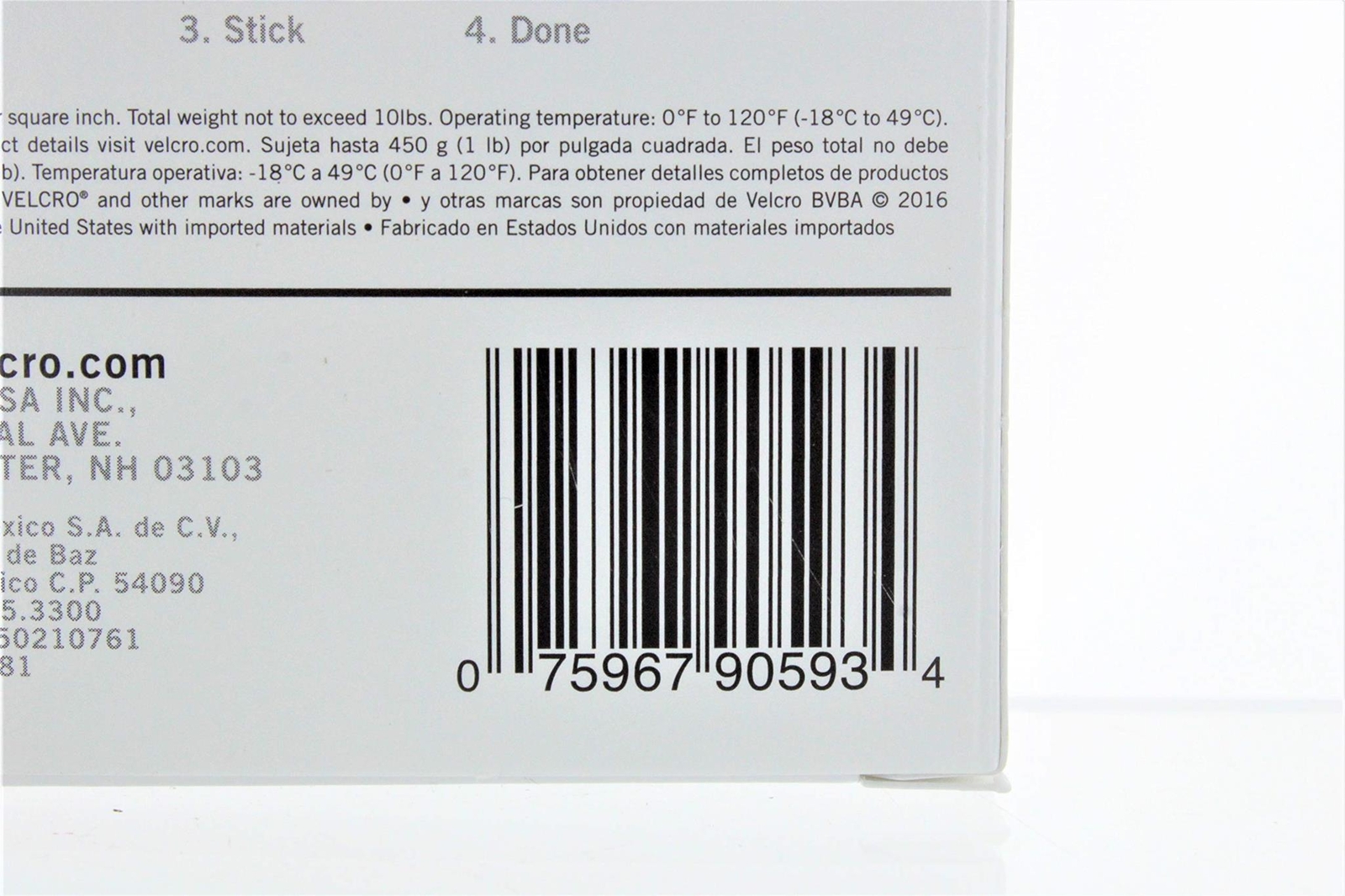 Velcro Brand Hook&Loop Fastener 48″ Industrial Strength Adhesive Back Black90593