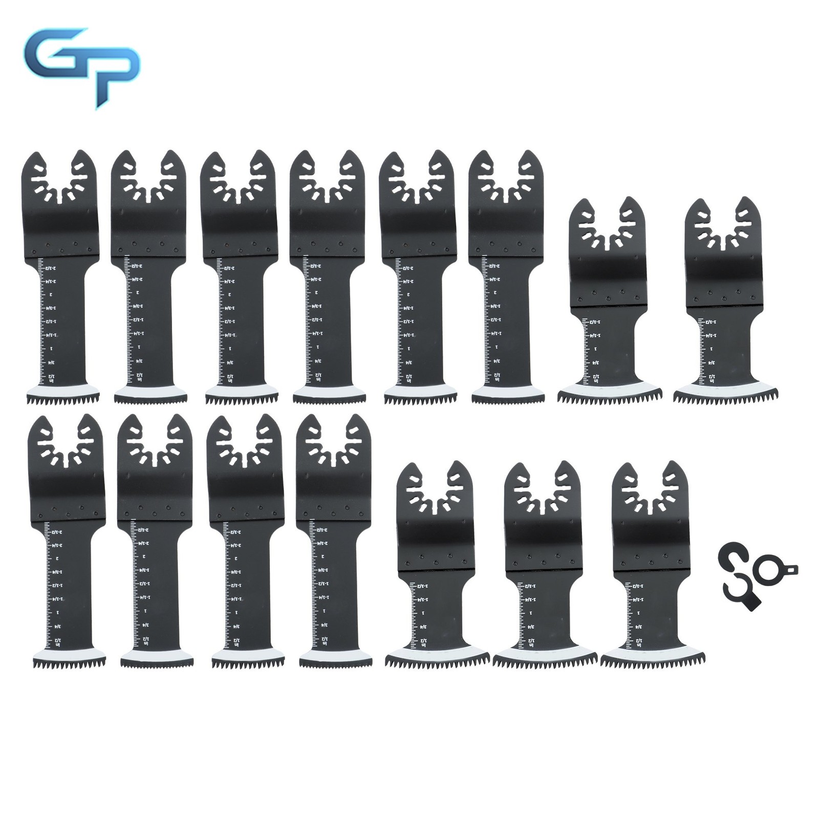 15 Pack Universal Bi-Metal Multi Tool Blades Extended Oscillating Saw Blades Kit