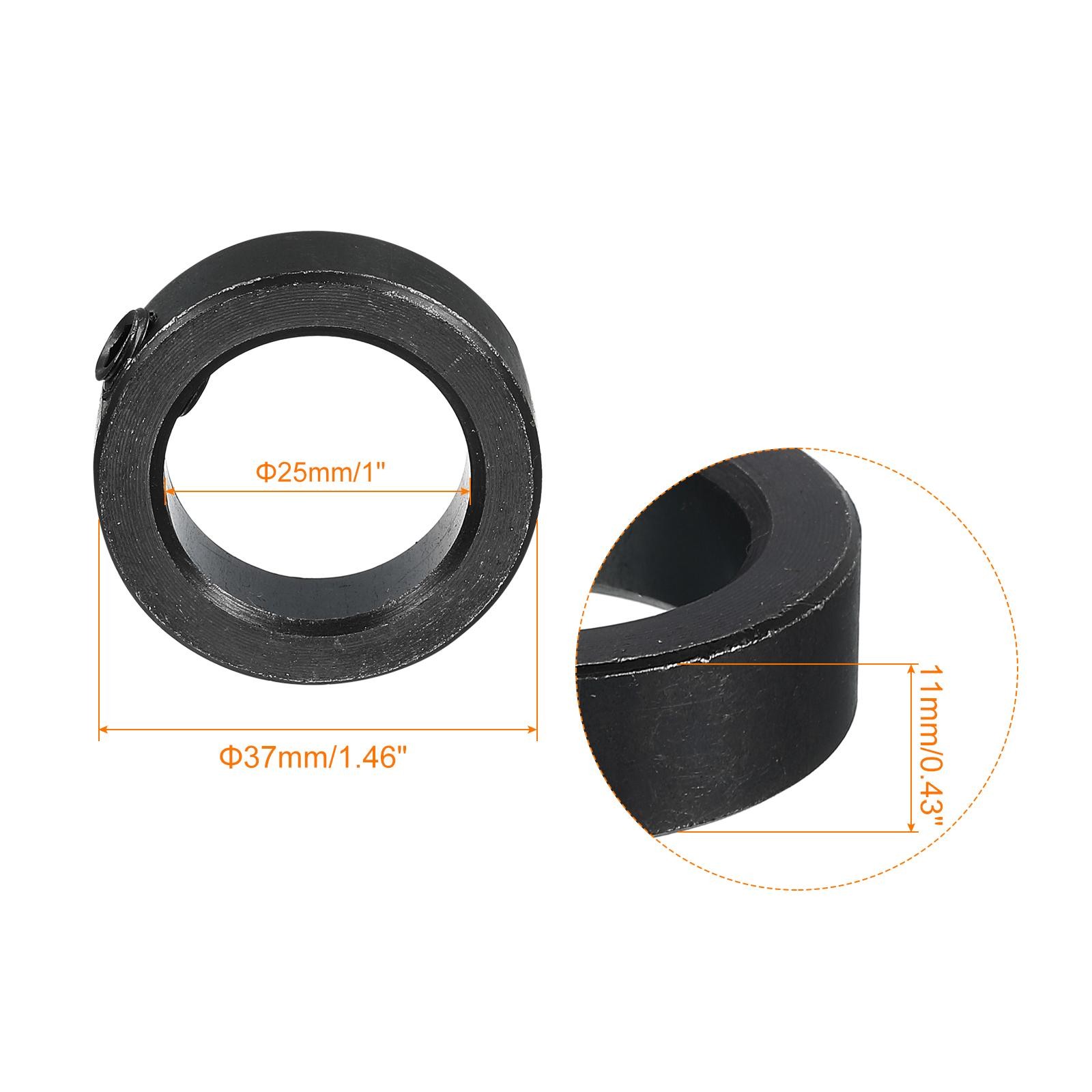 4 Pack Shaft Collar 1″ Bore Carbon Steel Set Screw Black
