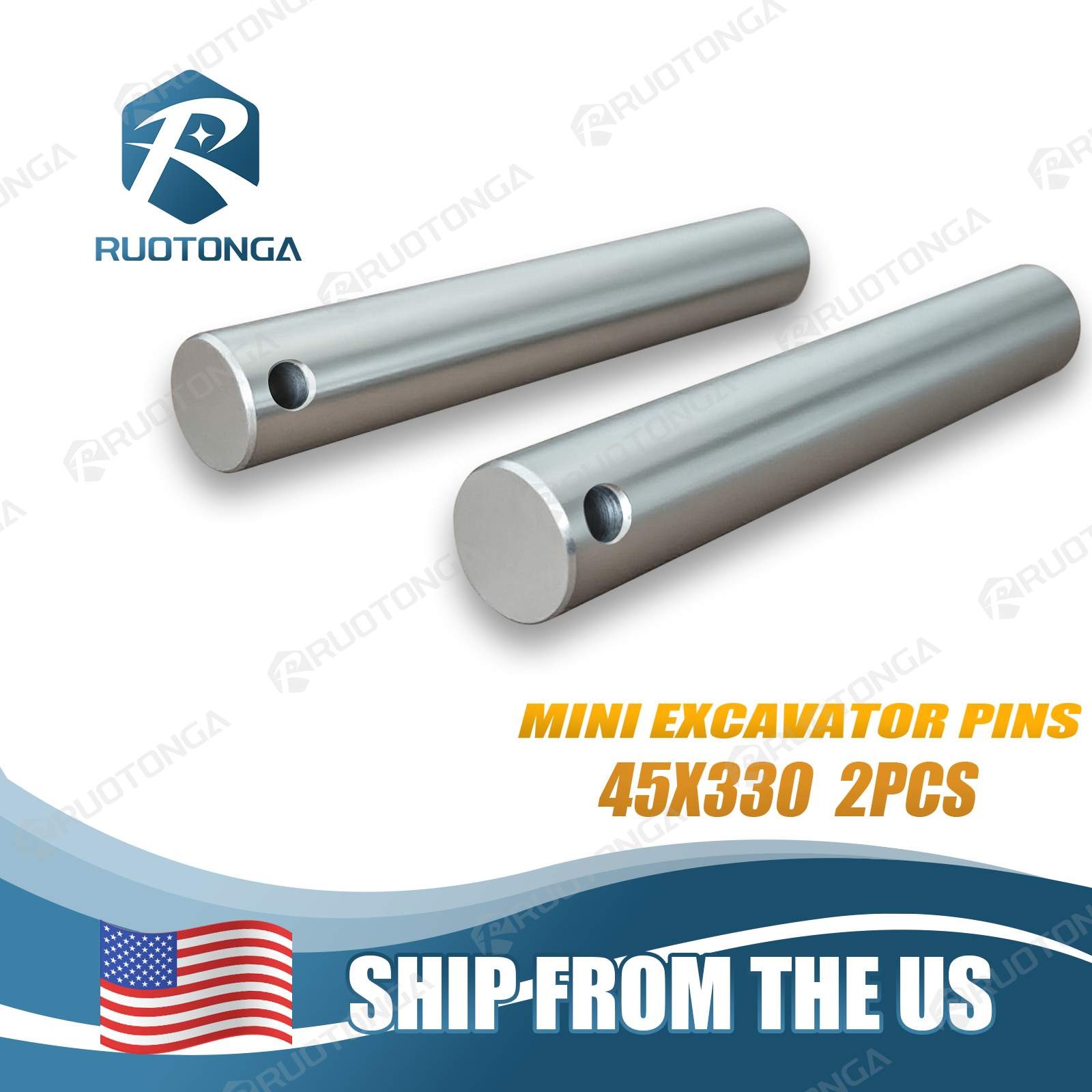 45mm x 13-In Excavator Bucket Pin fit for John Deere/Yanmar/Kubota/Takeuchi