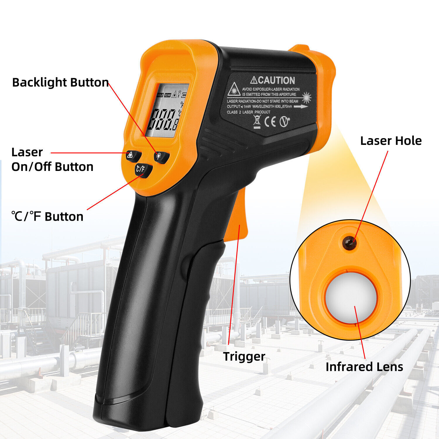 Digital Infrared Thermometer Temperature Gun Laser IR Cooking -50°C-550°C US