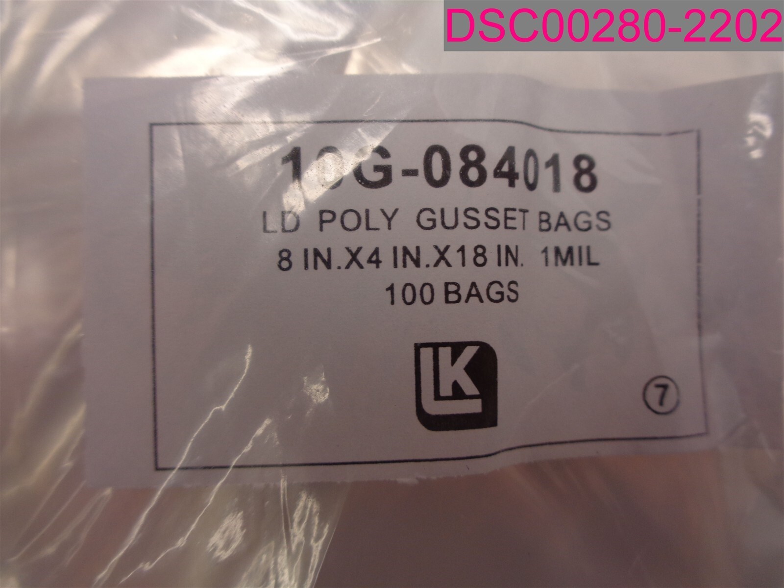 QTY=1,000 (10 Packs of 100); LD Poly Gusset Bags 10G-084018 8″x4″x18″ 1Mil.