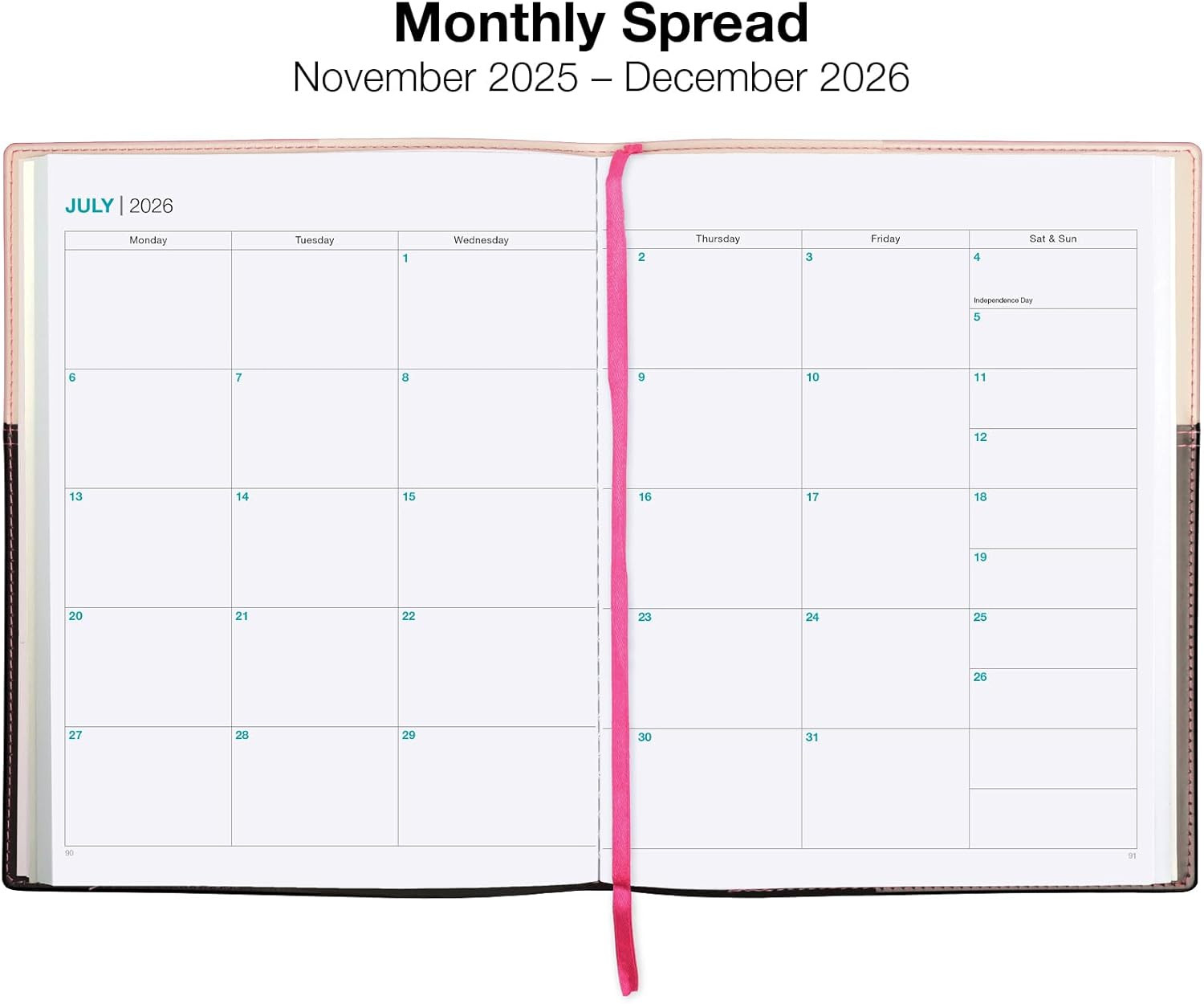 2026 Planner Calendar, 8″x10″ : Includes 14 Months (November 2025 – December 202