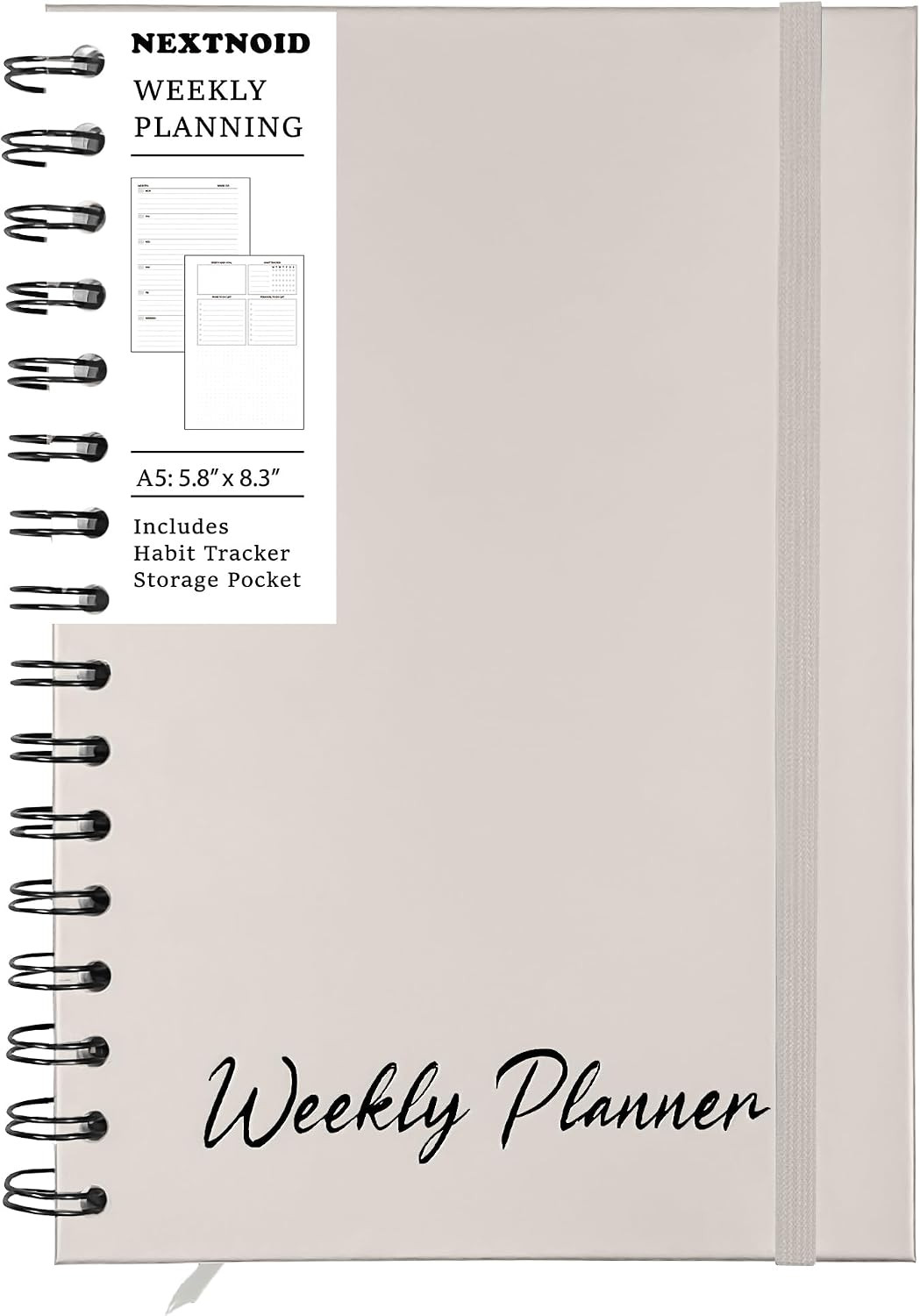 Undated Weekly Planner Notebook 2026, A5 Hardcover Weekly to Do List Notebook fo