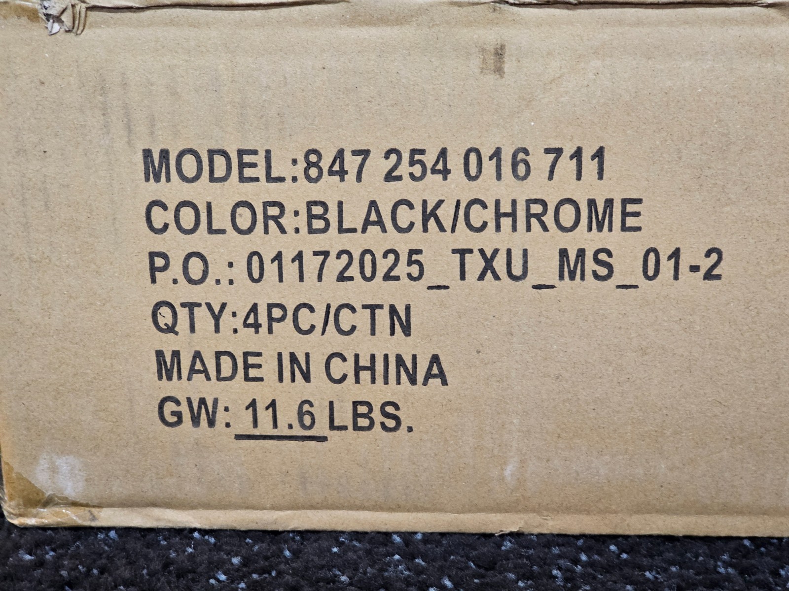 (QTY 4) Tapered Metal Table Leg 20″ 847 254 016 711 Black / Chrome Adjustable
