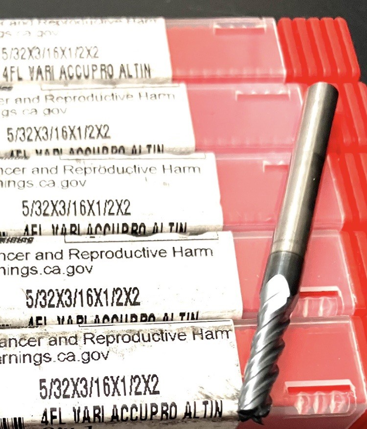 2PCS Accupro 70214101 5/32″ 4 Flute Square End Mill Solid Carbide AlTiN CNC New