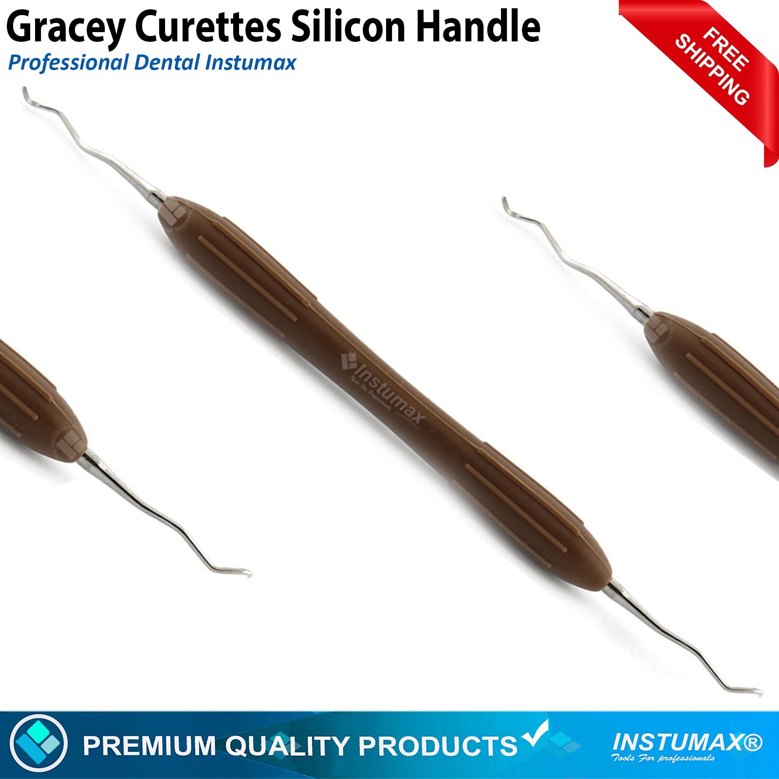 Dental Gracey Curettes 7Piece Silicone Handle Surgical Root Canal Cavity Removal