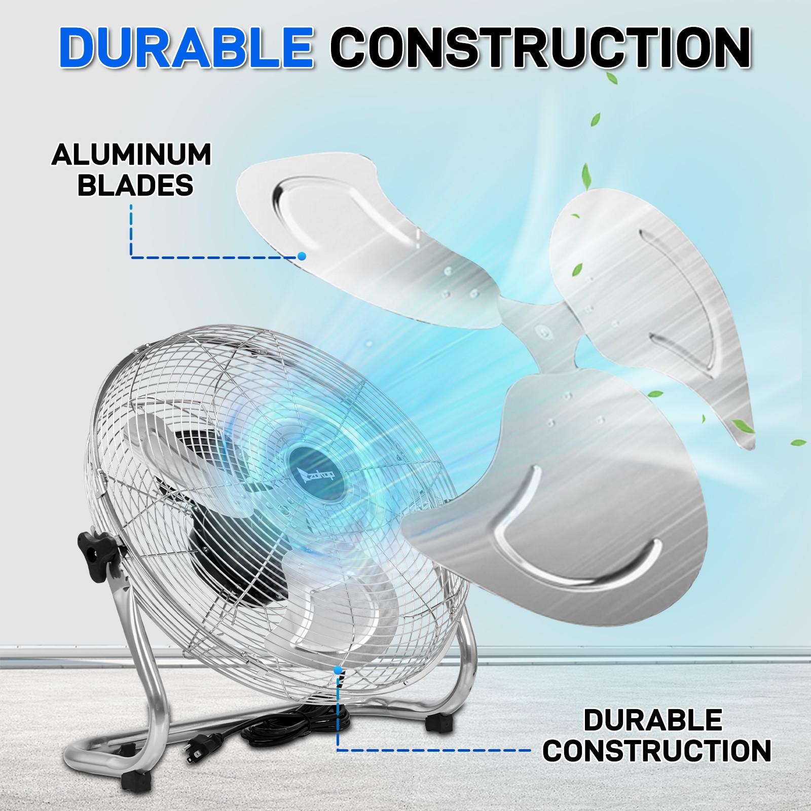 18 Inch 7085 CFM High Velocity Heavy Duty Metal Industrial Floor Fan Garage,Shop