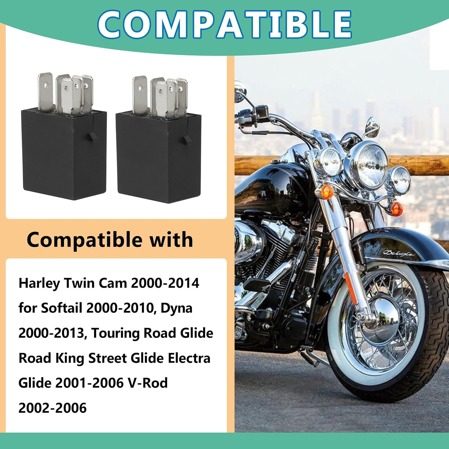 31522-00A Starter Relay Compatible with Twin Cam 2000-2014 for Softail 2000-2010