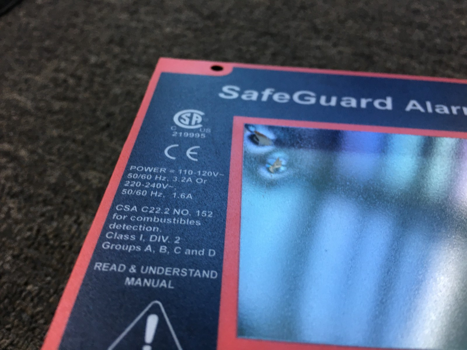 EMERSONNET SAFETY SAFE GUARD ALARM CONTROLLER panel for parts only