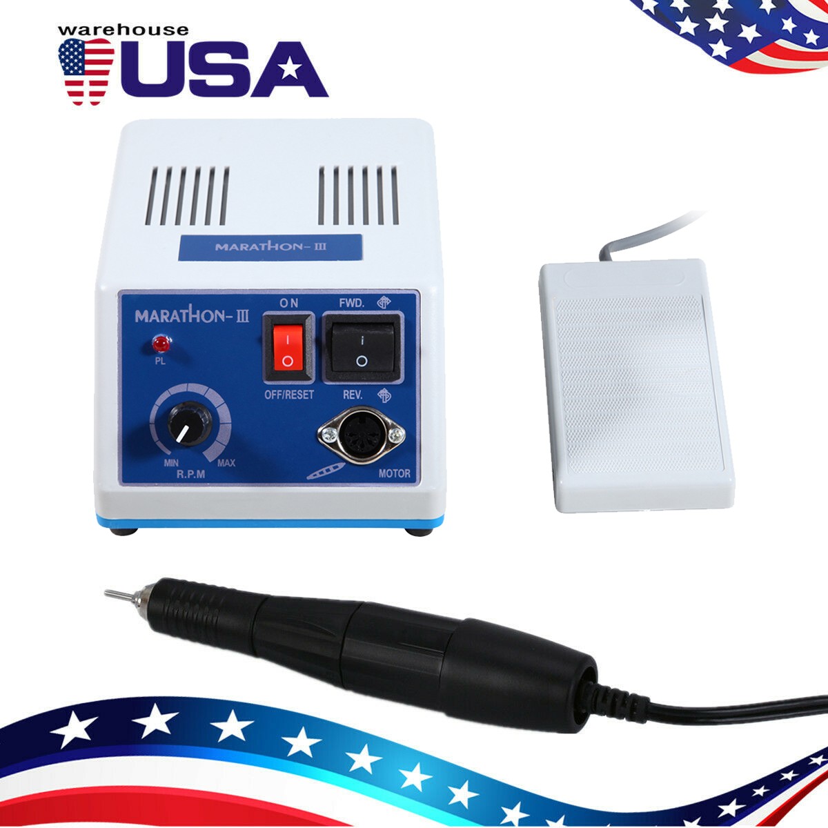 Dental Lab Marathon Electric Micromotor Polishing Unit + 35K rpm Motor Handpiece