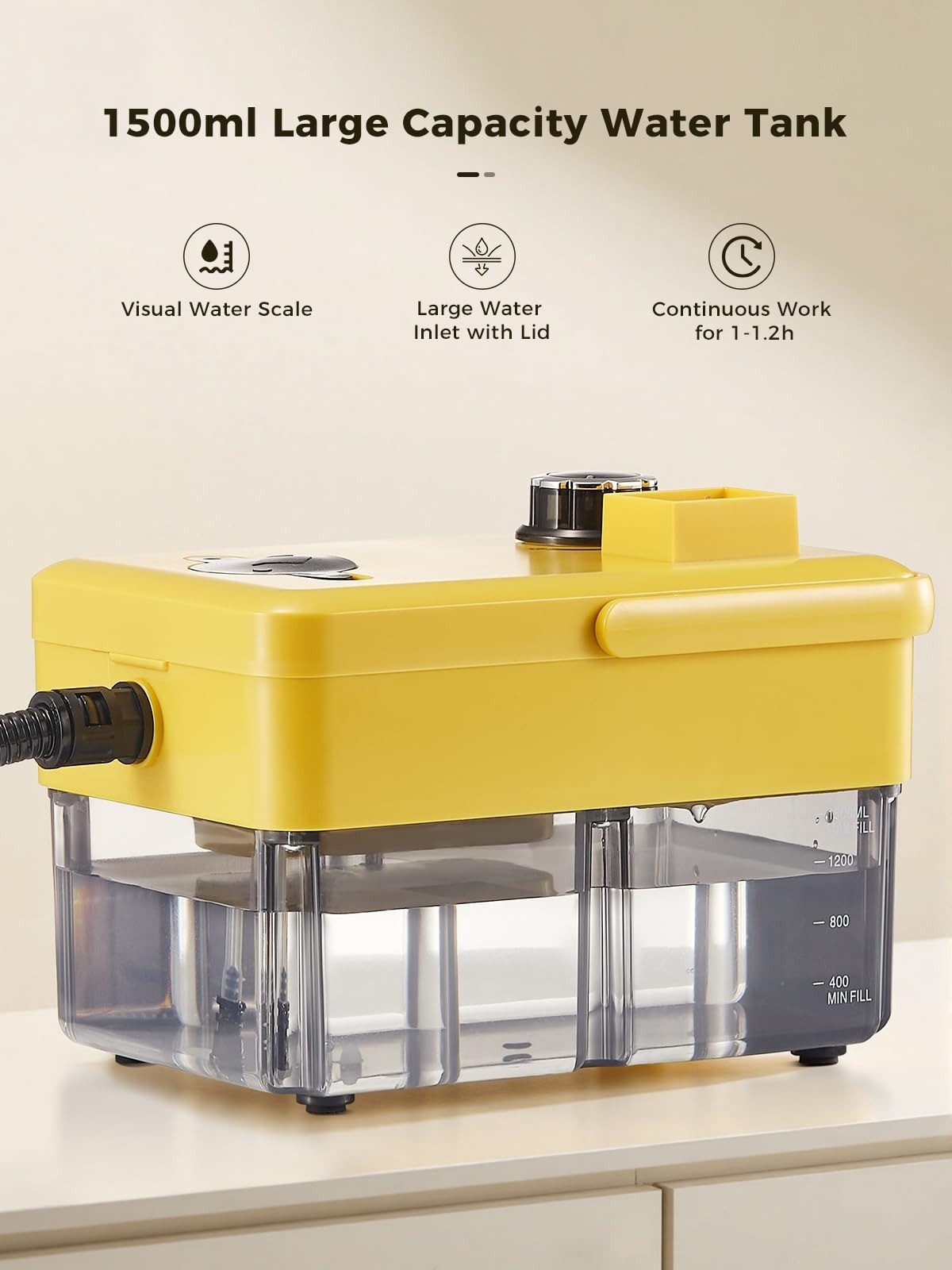 2500W Handheld Steam Cleaner with Attachments for Home & Kitchen