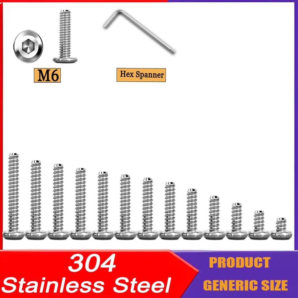 1/4-20×1/2 Flat Head Hex Socket Cap Screws Bolts,304 Stainless Steel Fully Threa
