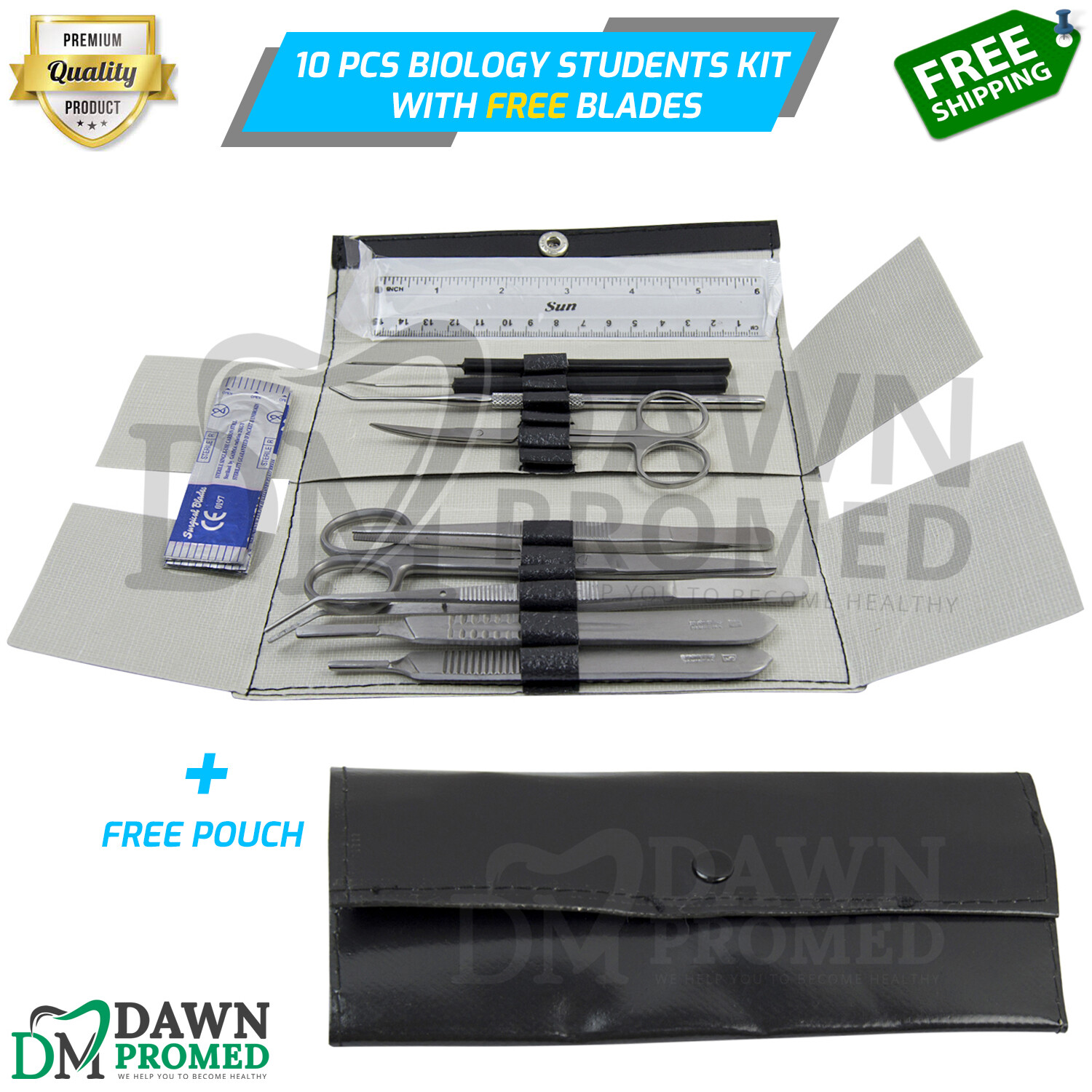 10 Pcs Minor Surgery Biology Medical Student Dissecting Tool Kit Set German Gr