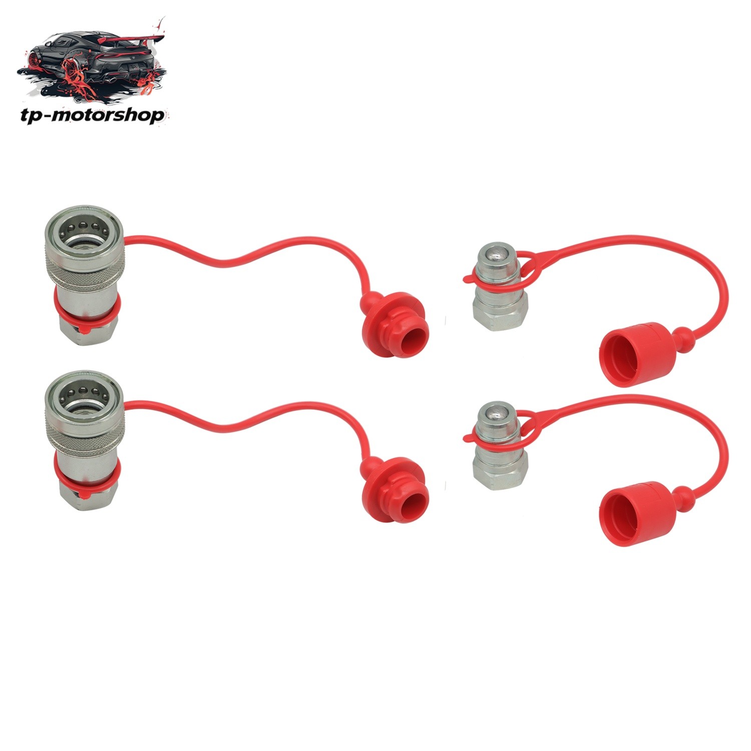 2Sets Ball For Pioneer Style 1/2″ NPT Hydraulic Coupler Quick Connect Coupling