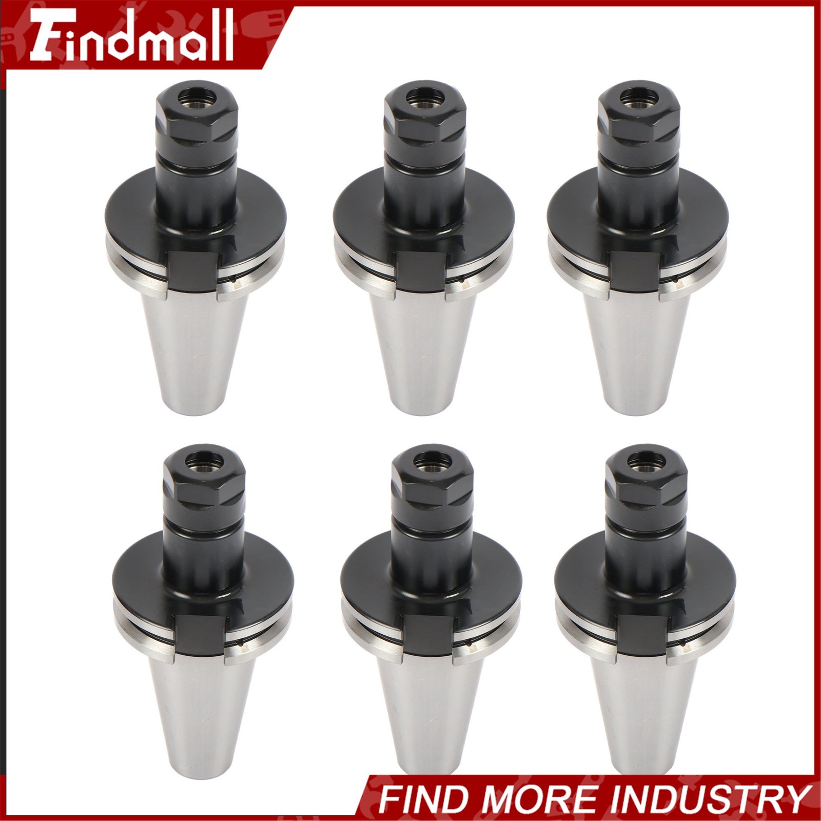 Findmall 6 Pcs CAT40 ER16 Collet Chuck Set 2.76″ G2.5 25000 RPM