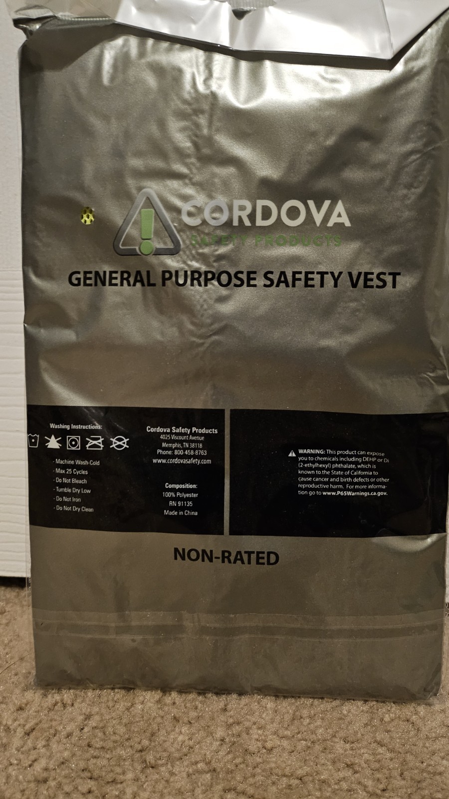 Cordova General Purpose Safety Men’s Vest Model # V111W – Reflective Tape