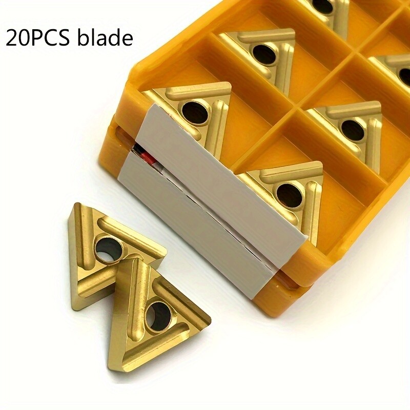 Carbide Lathe Blades Yellow TNMG331R 20pcs for CNC Cutting Tools Machining