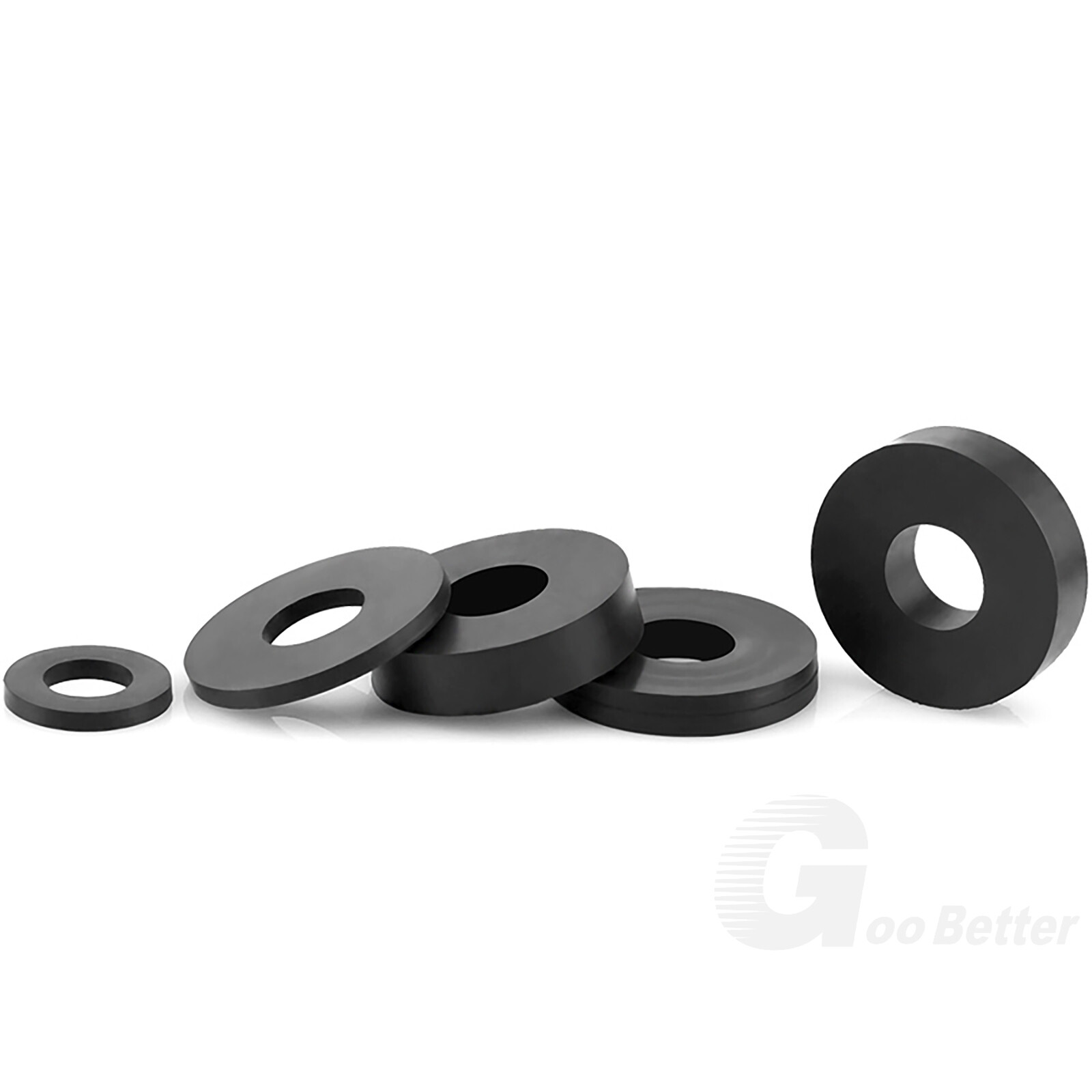 BLACK NBR RUBBER FLAT ROUND RING WASHER SEAL GASKETS 1/8” – 2” OD