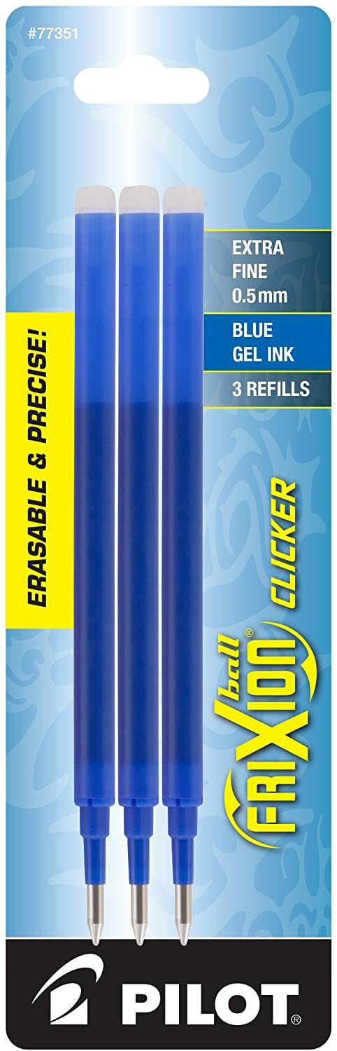 Pilot FriXion Ball Erasable Gel Ink Refills, Extra Fine Point, 3 Packs