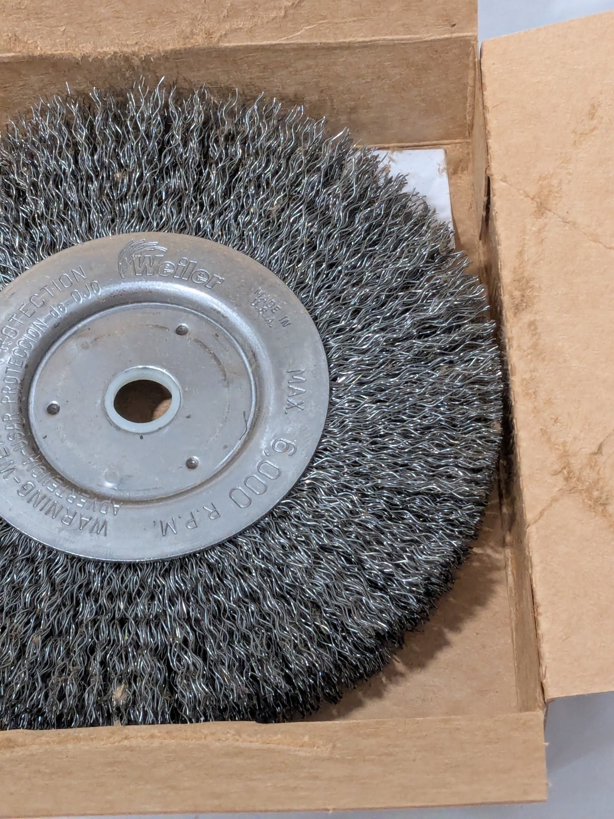 Weiler Wheel Brush: 6″ Wheel Dia, 3/4″ Face Width, 6000 RPM 98535