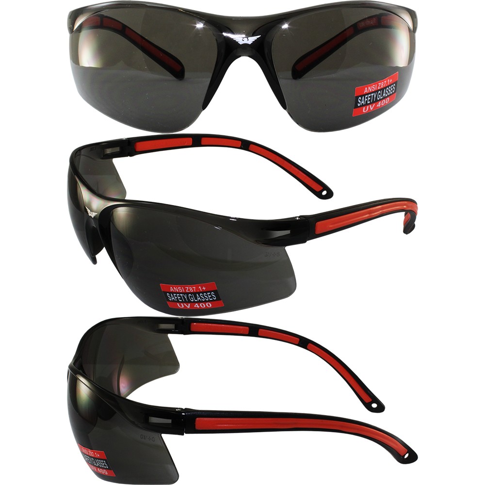 Global Vision Matrix Motorcycle Riding Safety Glasses 2 Pair w/ Clear/Smoke Lens
