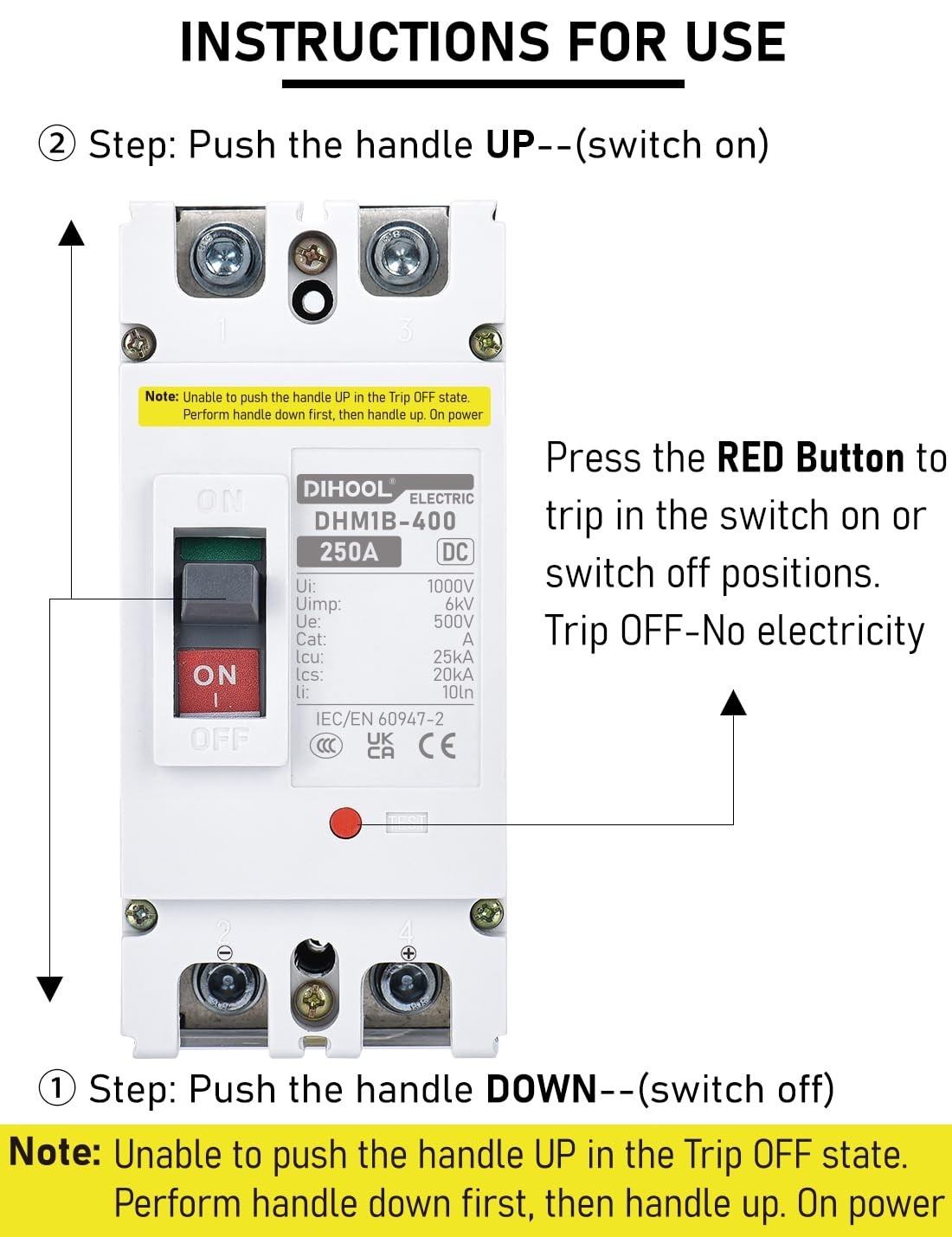 250A DC Disconnect Switch – Heavy Duty Battery Breaker for Solar, UPS, Power Sta