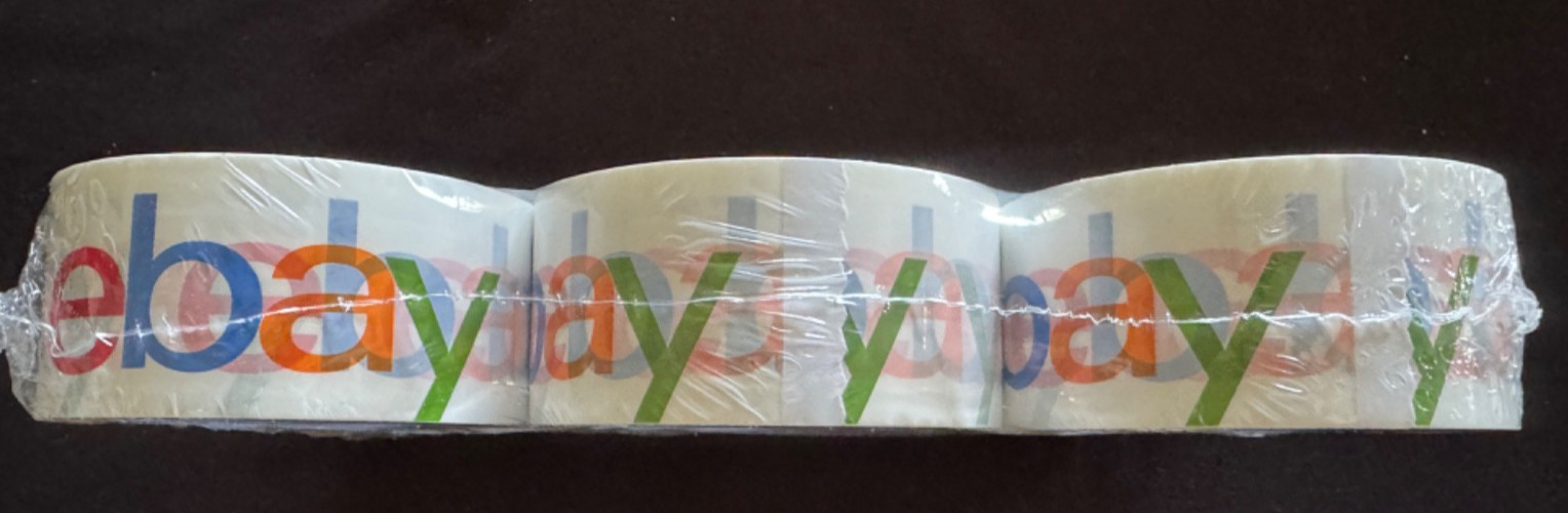 6 Rolls of Official Ebay Branded Tape Packing Shipping Supplies 75′ x 2″ New
