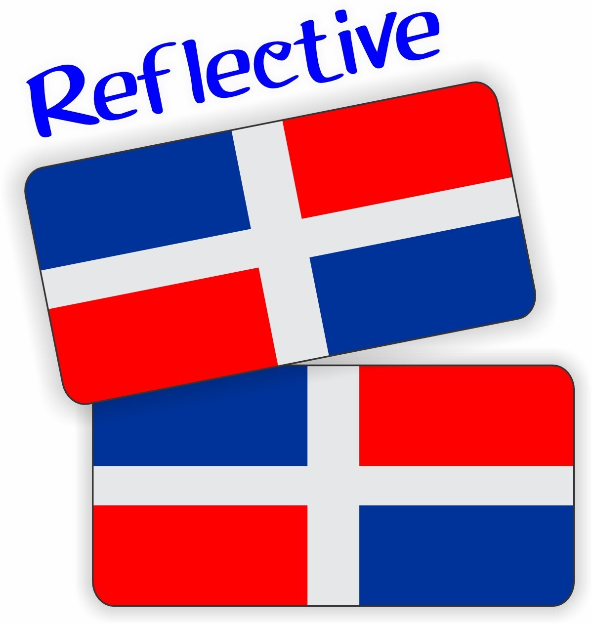 pair – REFLECTIVE 1″x2″ Dominican Republic Flag Stickers Decals Flags