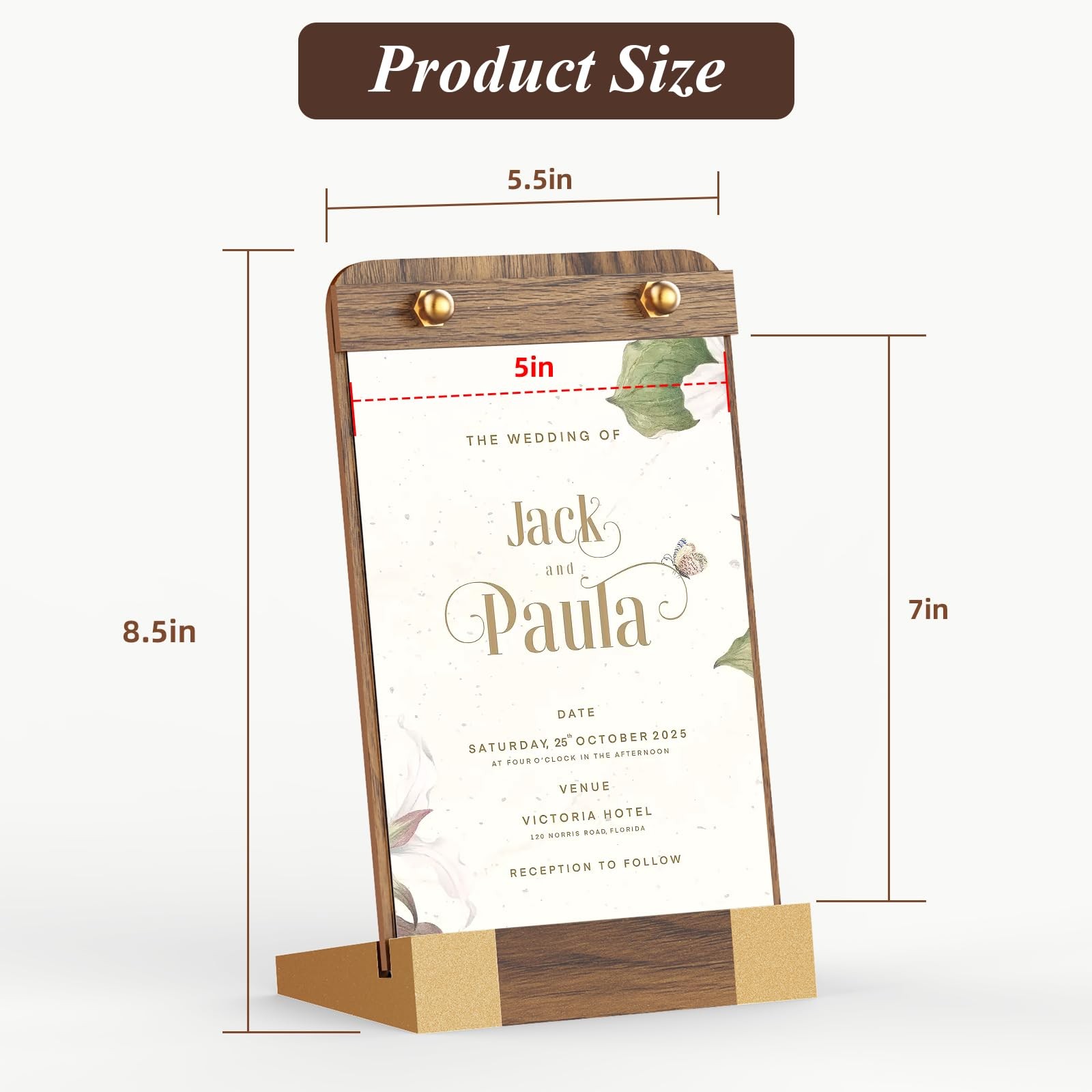 PPH-Sisy 5×7 Acrylic Sign Holders Wood Base 4 Pack