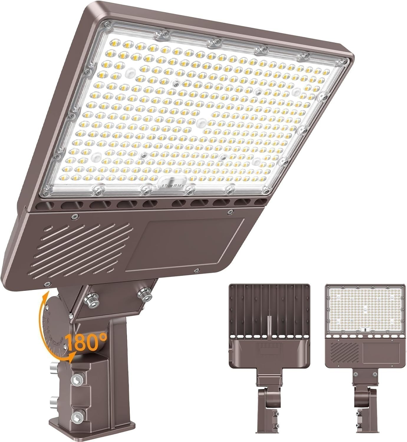 277-480V LED Parking Lot Light Shoebox Flood Stadium Lights Slip Fit Mount 5000K