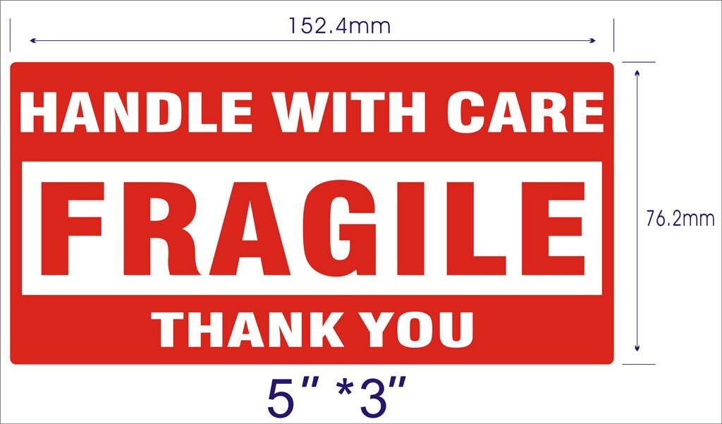 1-20 Rolls 3 x 5 Fragile Stickers Handle with Care Labels 500/Roll Free Shipping