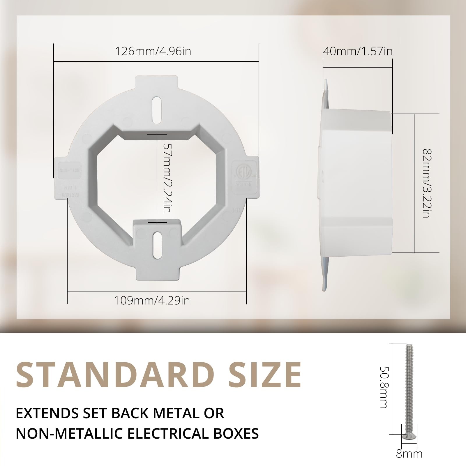 12 PCS Box Extender Round Plastic Ceiling Outlet Light 832 x 11/2 Screws
