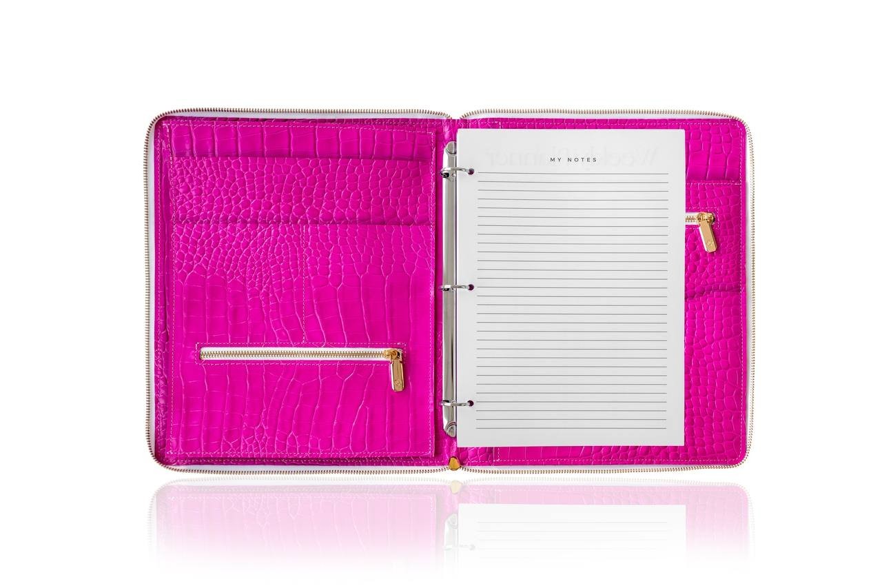 Padfolio A4.Pink Portfolio A4. Leather A4 organizer. Leather A4 notebook.