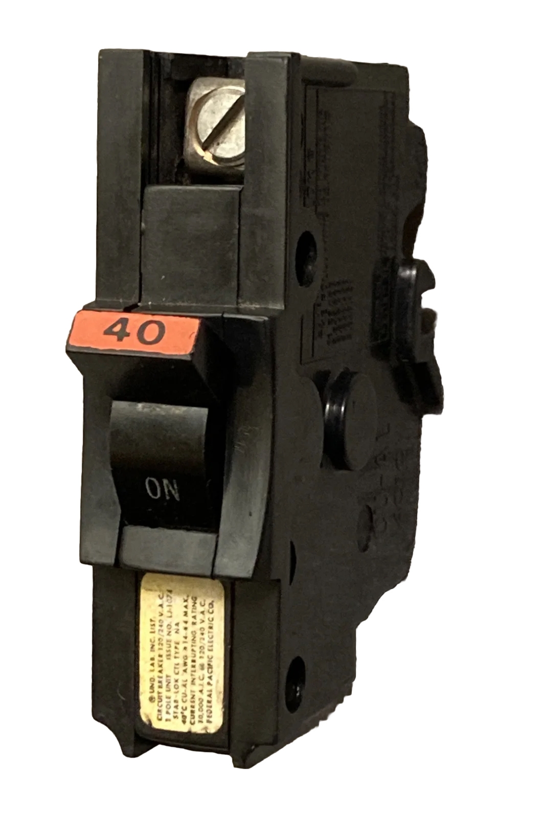 NA40 FPE Federal Pacific NA140 40 Amp 1 Pole Stab-Lok Thick Wide Red Handle