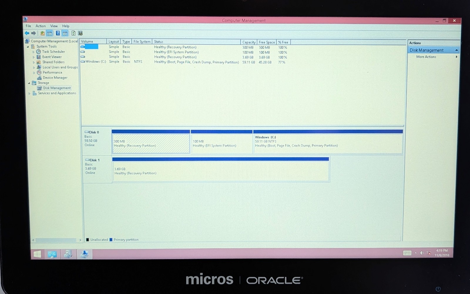 Oracle Micros Workstation 6 610 Win8.1 POS Touchscreen System w Stand Free Ship