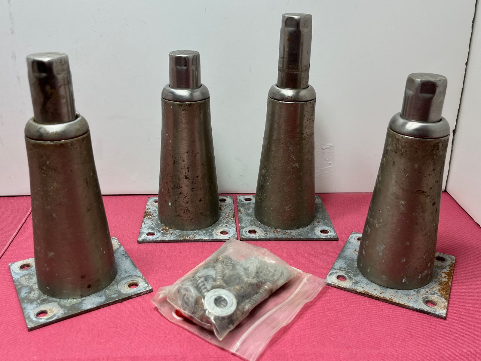 4 VTG Metal Tapered Adjustable Industrial Legs 6-1/4″ – 7-1/2″ Workshop Shop