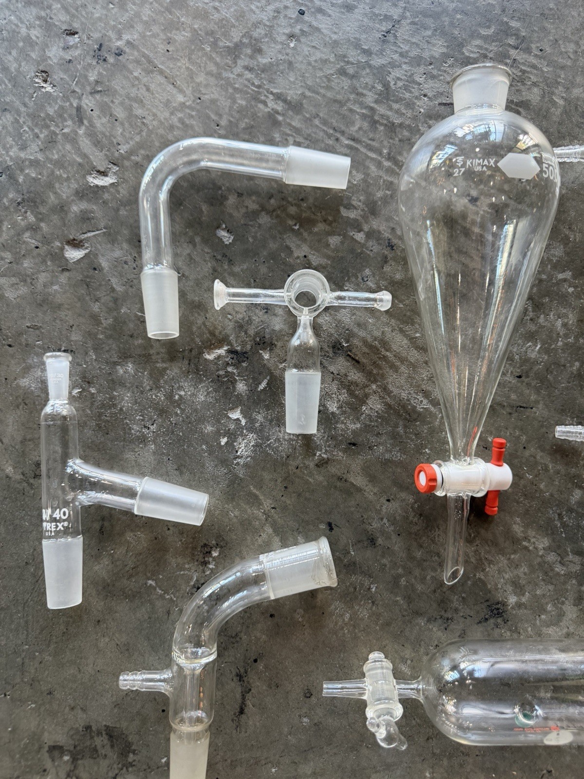 Vintage Chemistry Glassware Lot 11pc – Supelco Gas Tubes Ace Glass Kimax 24/40