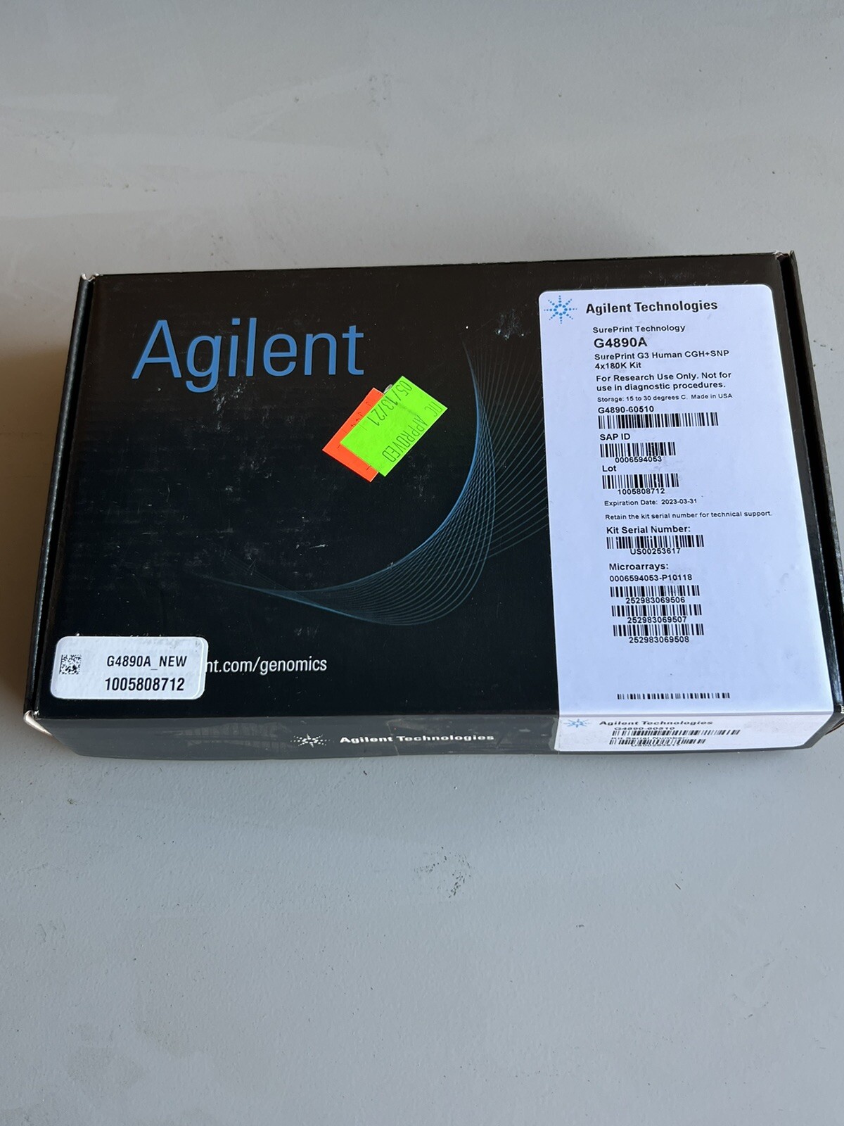 Agilent Sureprint G4890A G3 Human CGH + SNP Micro Array Kit 2023 Exp NEW SEALED
