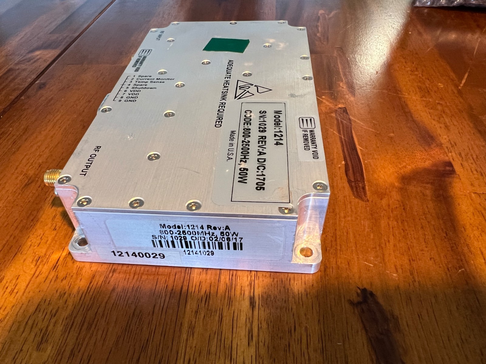 800-2500 MHz (0.8-2.5 GHz), 50 Watts Solid State Broadband High Power Amplifier
