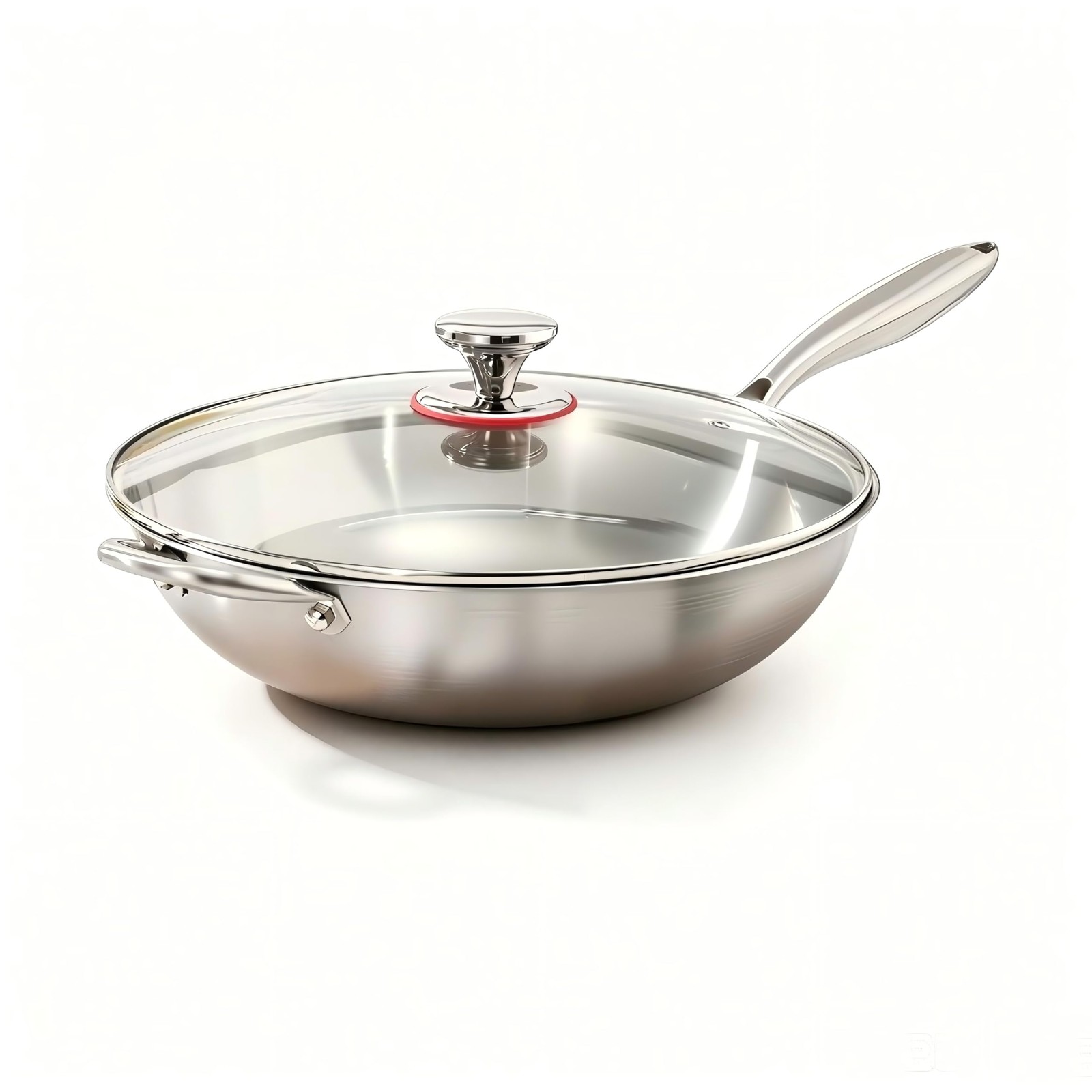 Firequince 13 Inch Stainless Steel 316 Wok Lid Stir-Fry Pans Dishwasher And