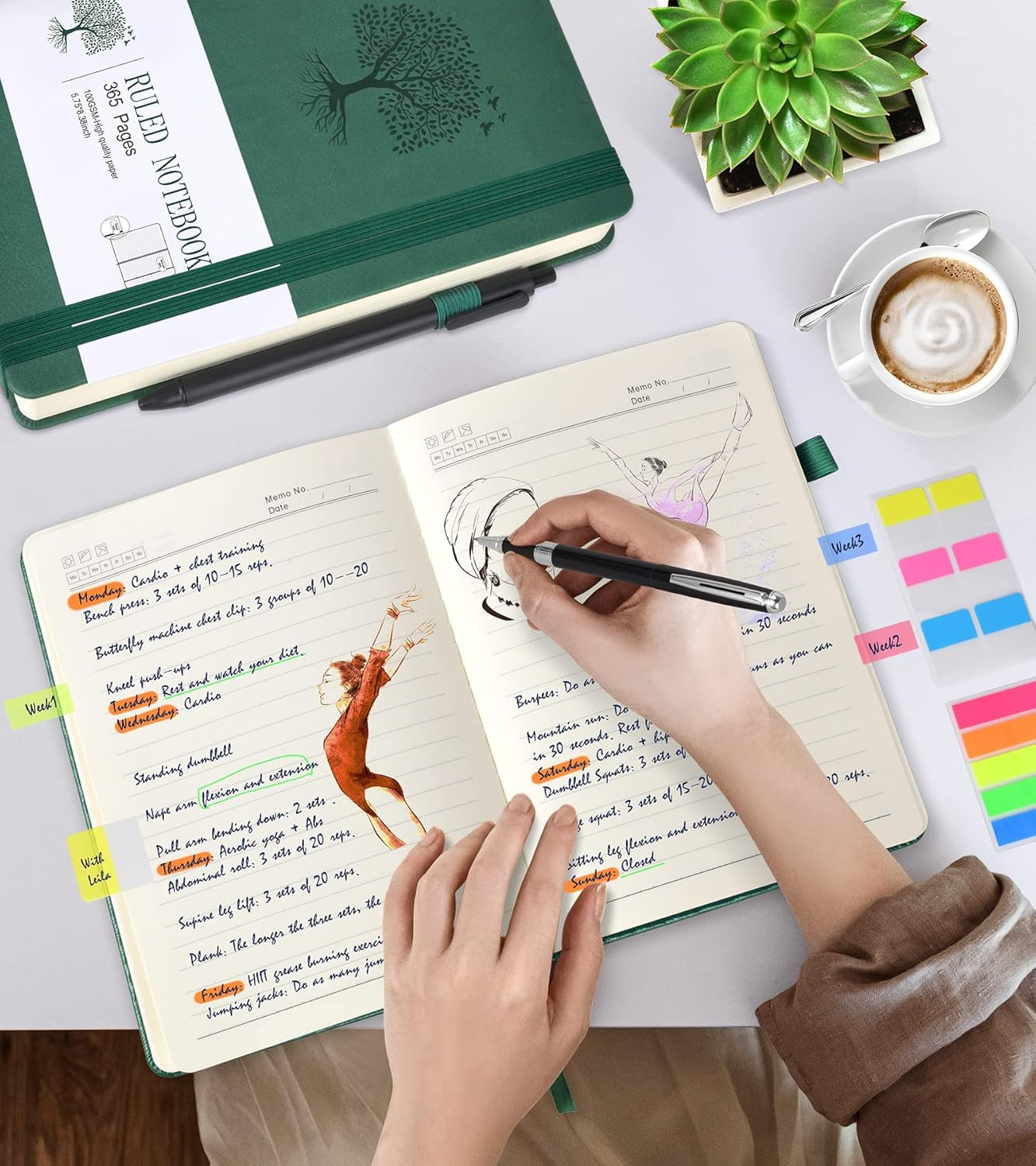 Lined Journal Notebook -365 Pages A5 Thick Journals for Writing Ruled Notebook,