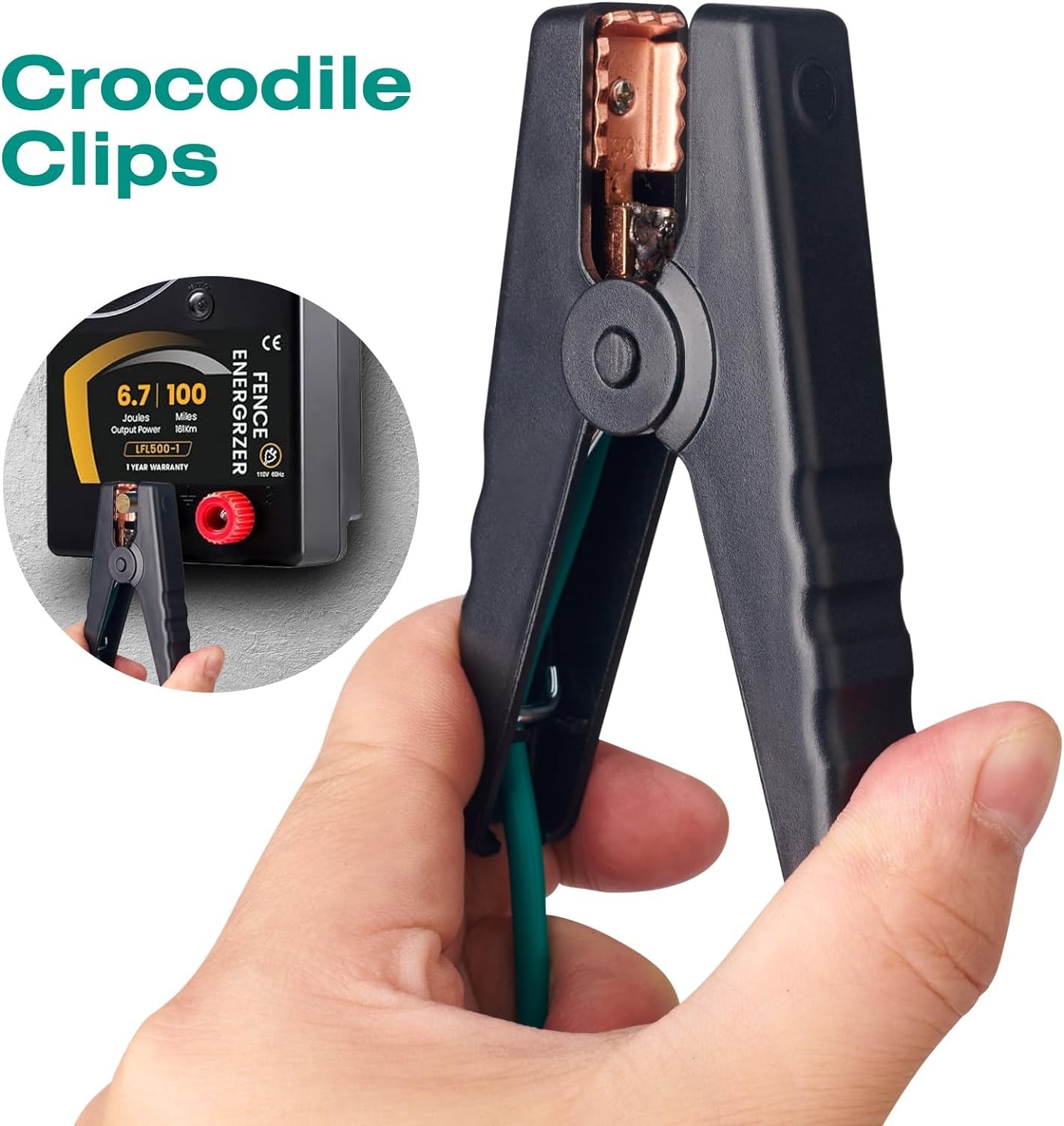 Portable Ground Rod with 4ft 12AWG UL Listed Grounding Wire with Crocodile Clip