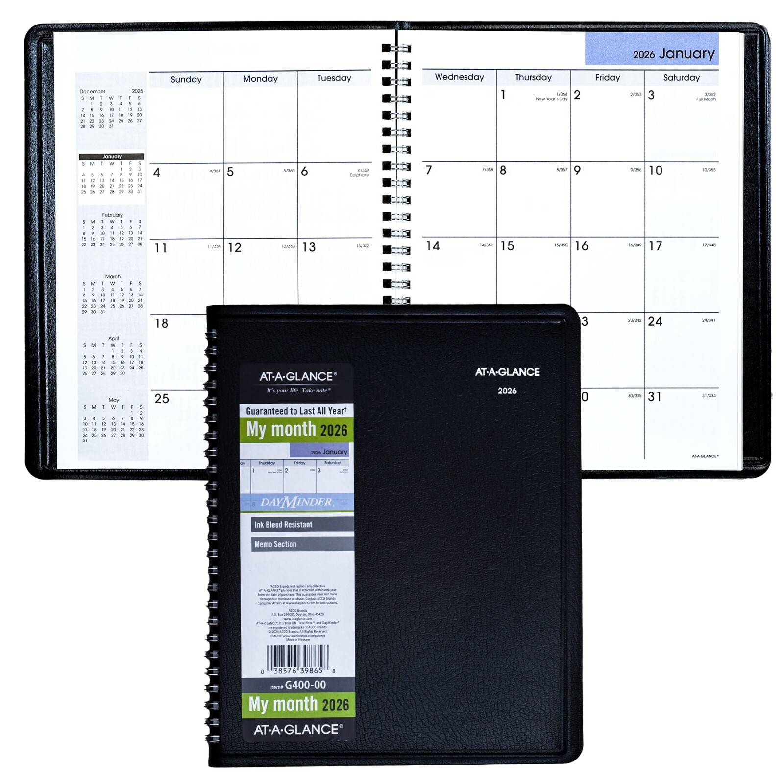 2026 At-A-Glance DayMinder G400 Monthly Planner , 7 x 8-3/4″