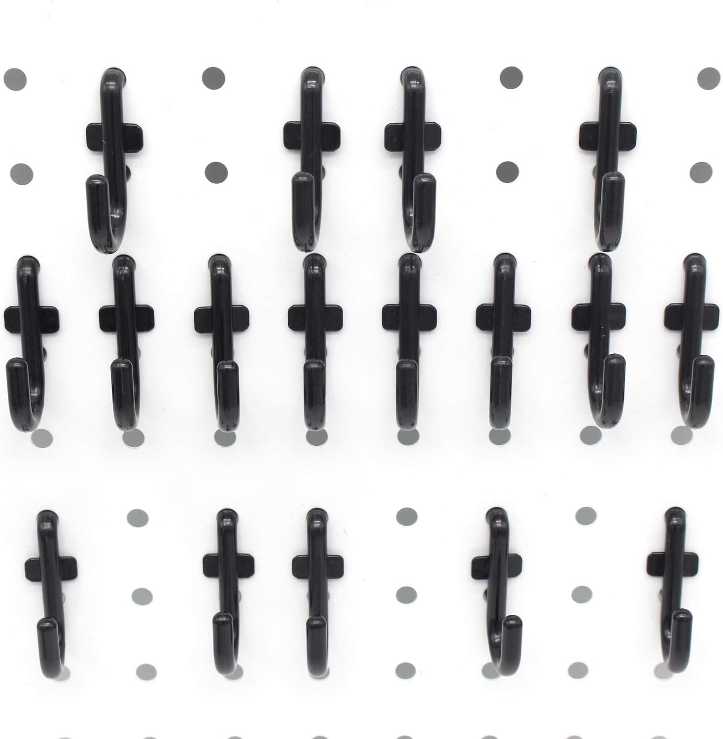 Smooth-Edge 100PC Pegboard Hooks – Easy Install with Black Powder-Coated Finish
