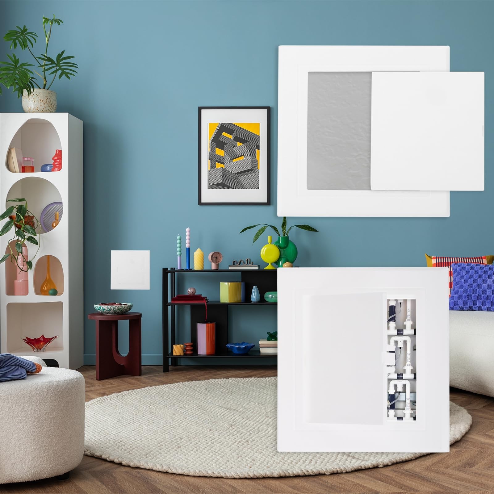 PATIKIL 6×6 inch(145x145mm) Removable Hinged inch(145x145mm), White