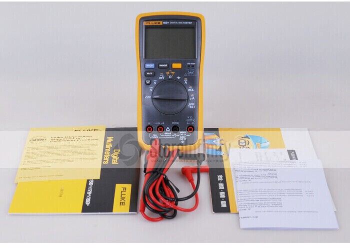 Fluke 18B+ AC/DC Voltage Current Digital Multimeter Auto/Manual Range LED Test